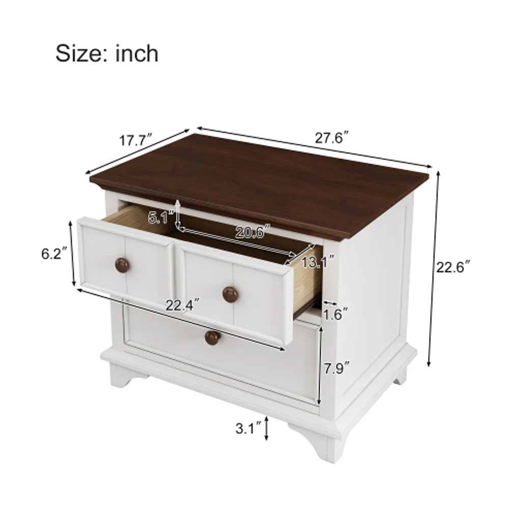 2 Pieces Queen Murphy Bed and Nightstand J72188
