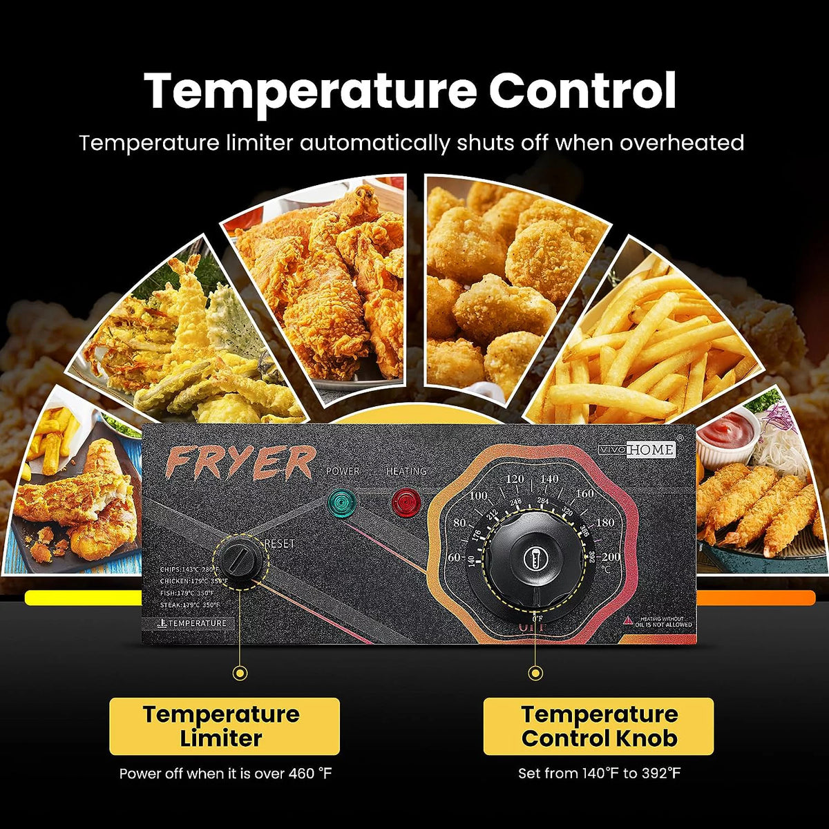 2500W 10.6 QT Electric Deep Fryer with Removable Basket N790616