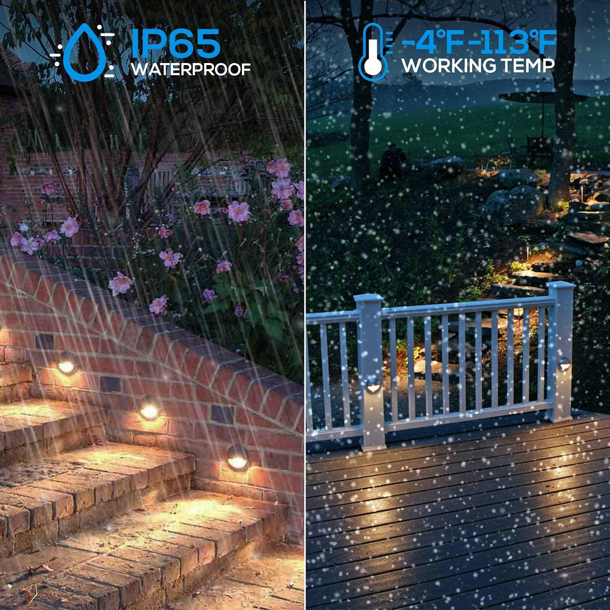Pack of 6 Low Voltage LED Deck Lights with Die-cast Aluminum B908226