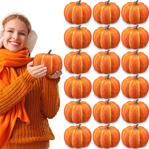 12 Pcs 6" Black Artificial Pumpkins J91447