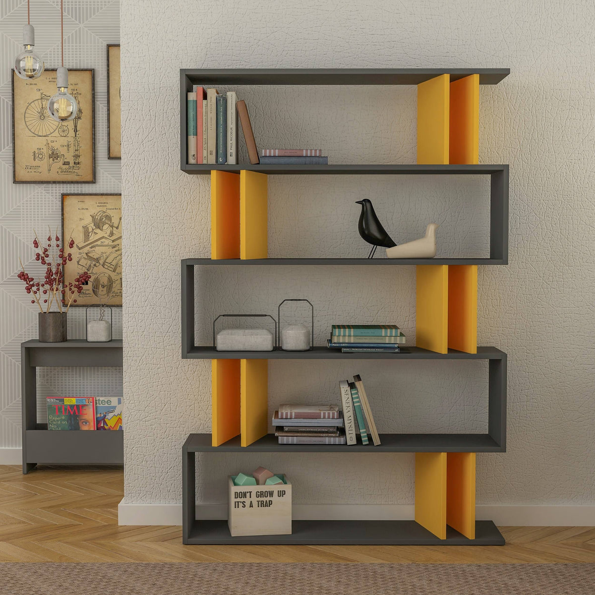 Modern Bookcase Light Mocha Dark Brown P478895
