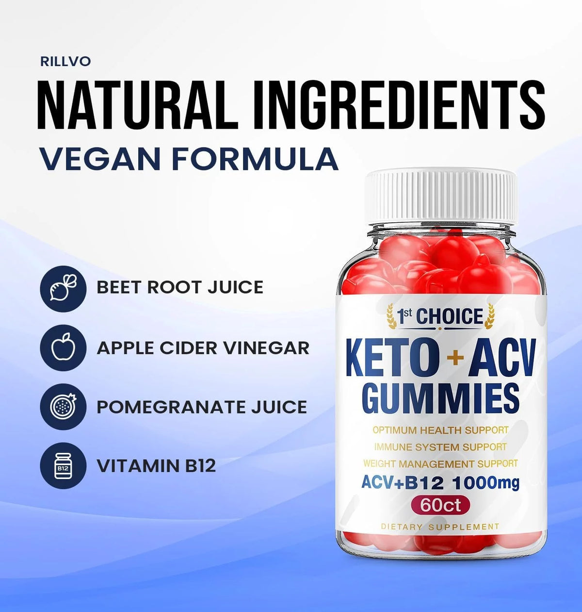 Apple Cider Vinegar Gummies Dietary Supplement 60 Gummies Q7661