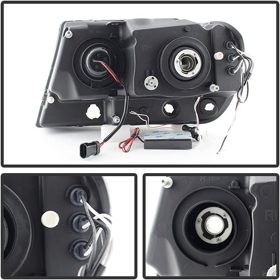 Black Housing Projector Headlights Headlamps W2547