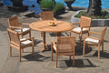 Grade-A Teak 7 Pc Dining Set with 6 Stacking Arm Chairs T327923