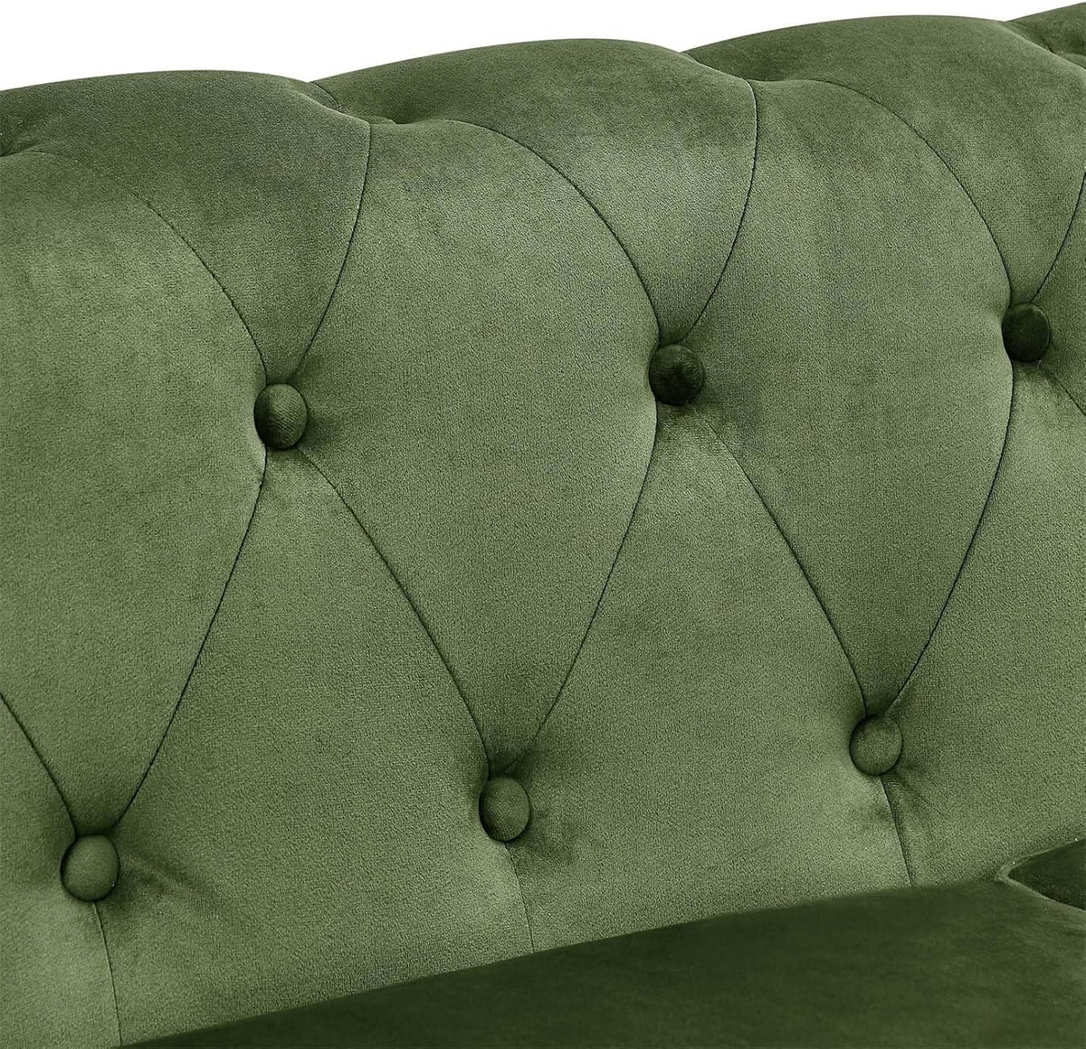 Green Velvet 3 Seater Chesterfield Sofa I608