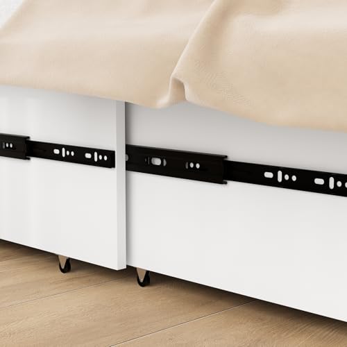 White Twin Size Murphy Bed with Charging Station and Drawer U319142