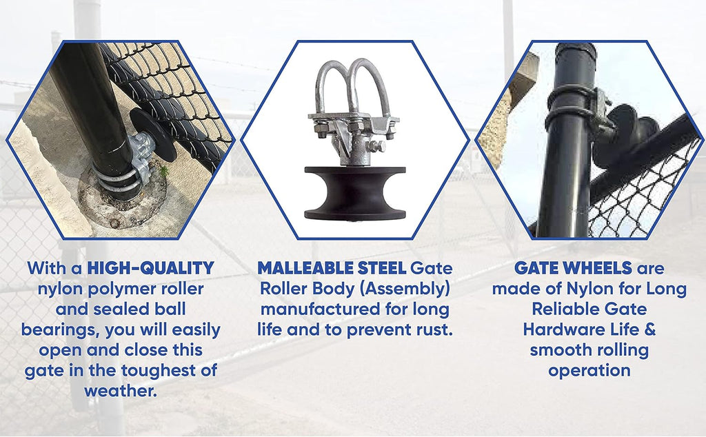 4 Round Post x 2 1/2 Round Gate Premium Nylon Cantilever Roller, Pack of 2 K63077