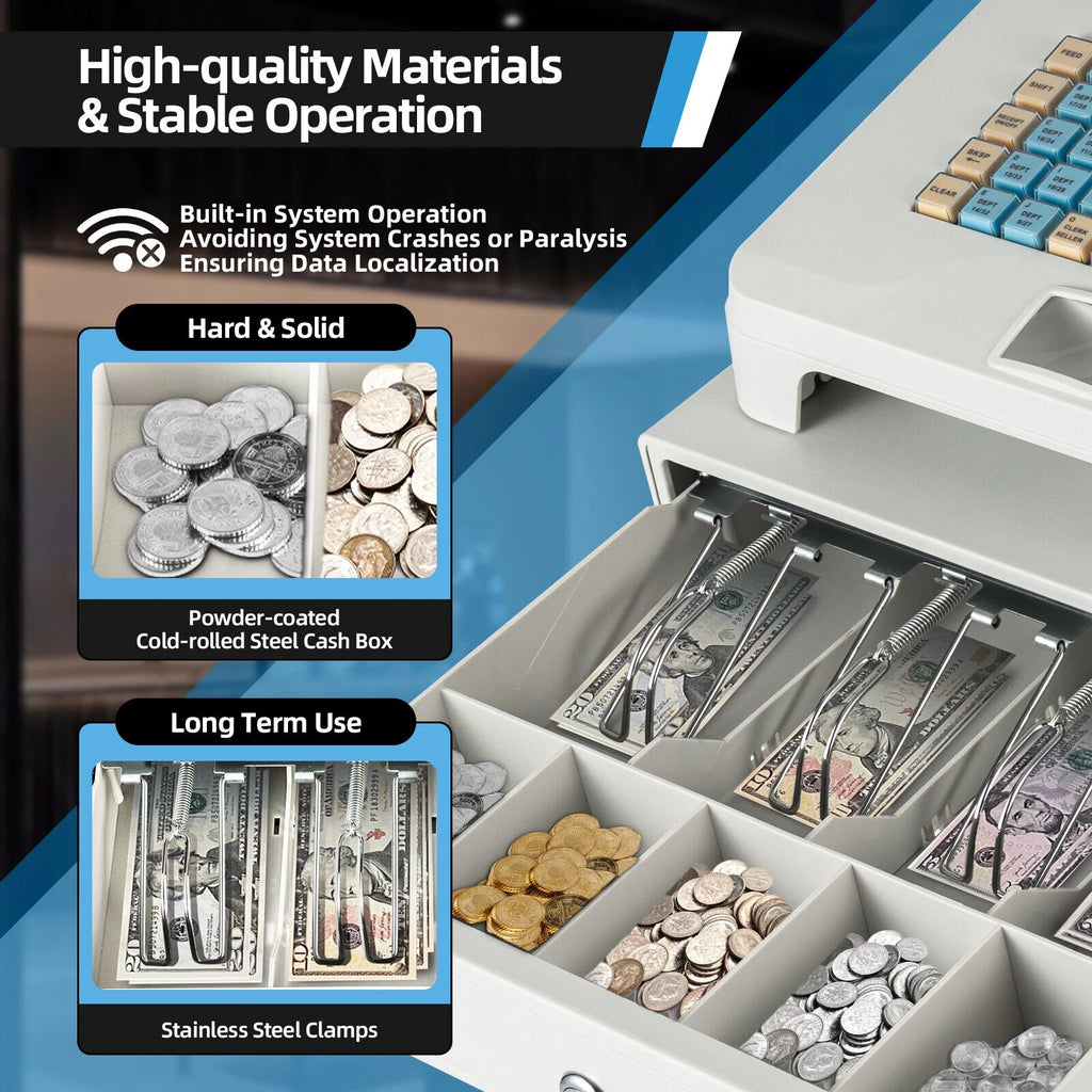 48-Key Cash Register POS System with Drawer U6572