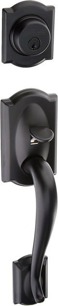 Matte Black Double Cylinder Handleset with Georgian Interior Knob X4238