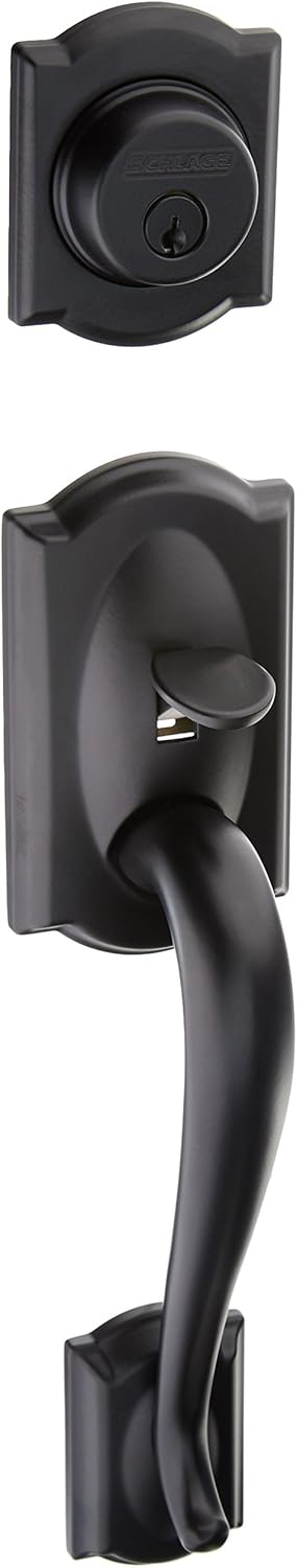 Matte Black Double Cylinder Handleset with Georgian Interior Knob X4238