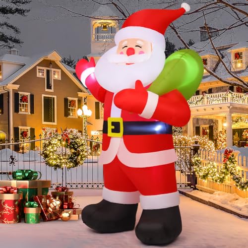 9 FT Animated Santa Inflatable with LEDs H116