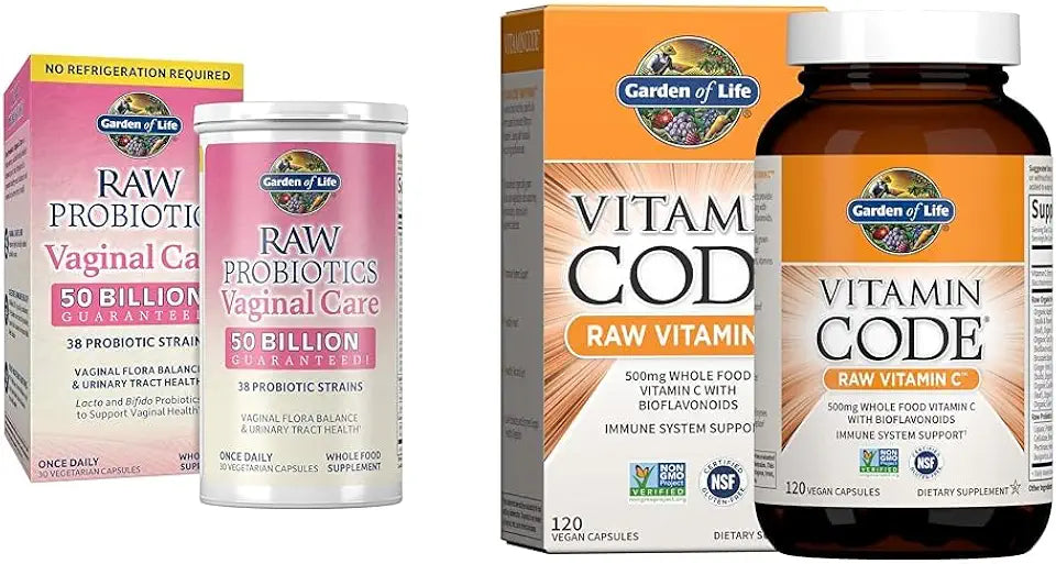 120 Veggie Capsules Probiotic and Vitamin C Bundle Z555059