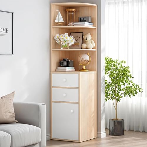 Triangle Corner Cabinet with Open Shelves Drawer Single Door I2026