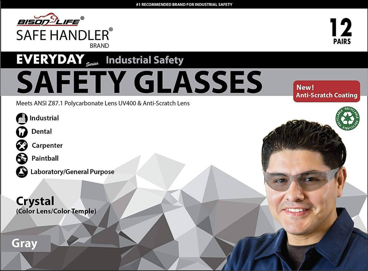 Full Color Grey Safety Glasses Pack of 144 G54912