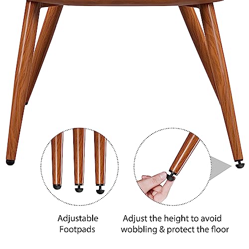 Brown PU Leather Armchair with Metal Legs J691