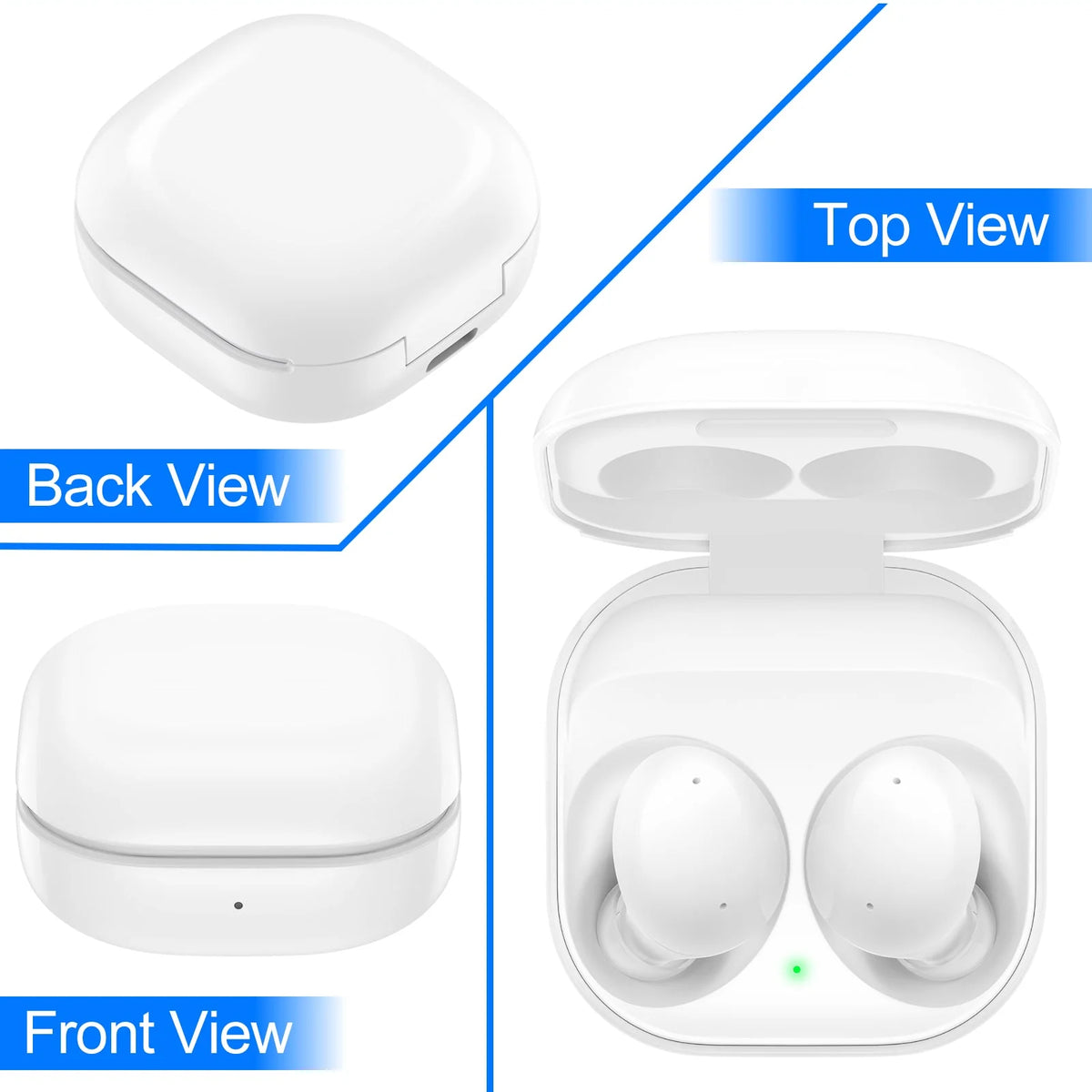 White Truly Wireless Bluetooth Headphones with Noise Isolation Y7867