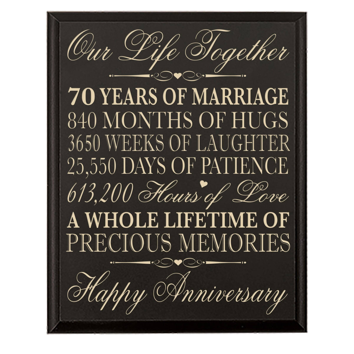 70th Wedding Anniversary Wall Plaque T249649