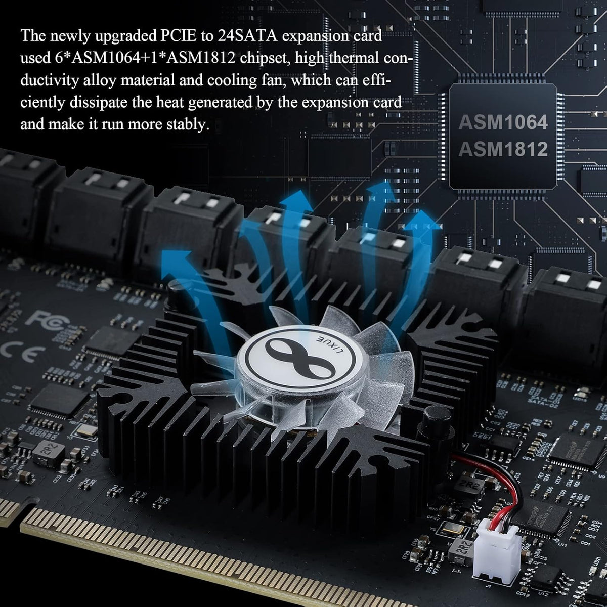 PCIE 16X SATA Card 24 Ports, 6 Gbit/s SATA 3.0 PCIe Card M903249