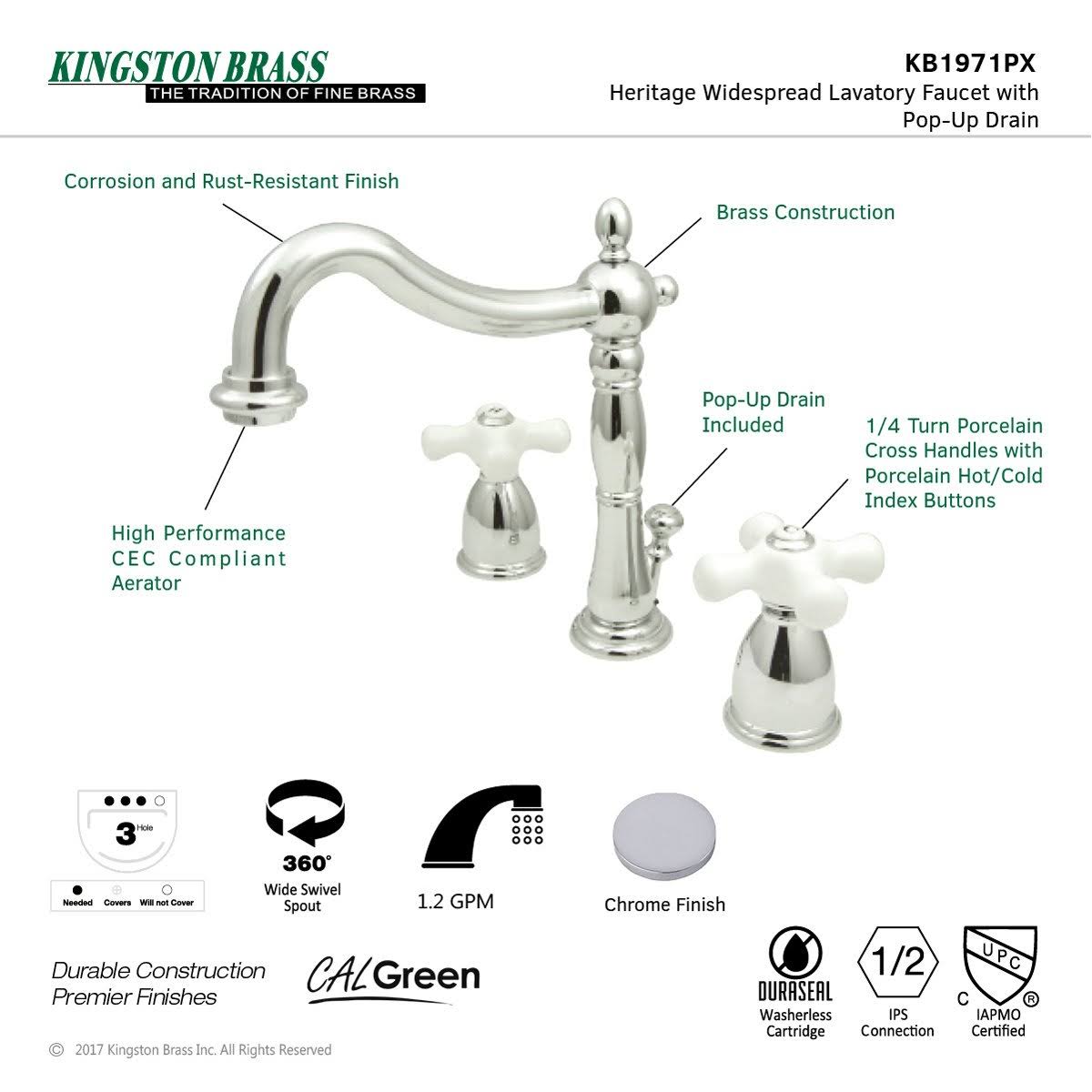 Antique Brass Widespread Bathroom Faucet M2016