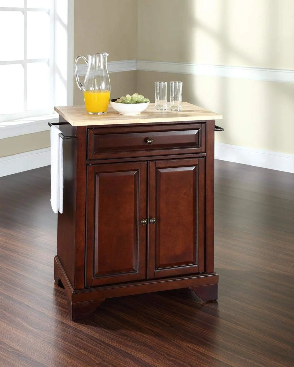 Kitchen Island With Natural Wood Top X44807