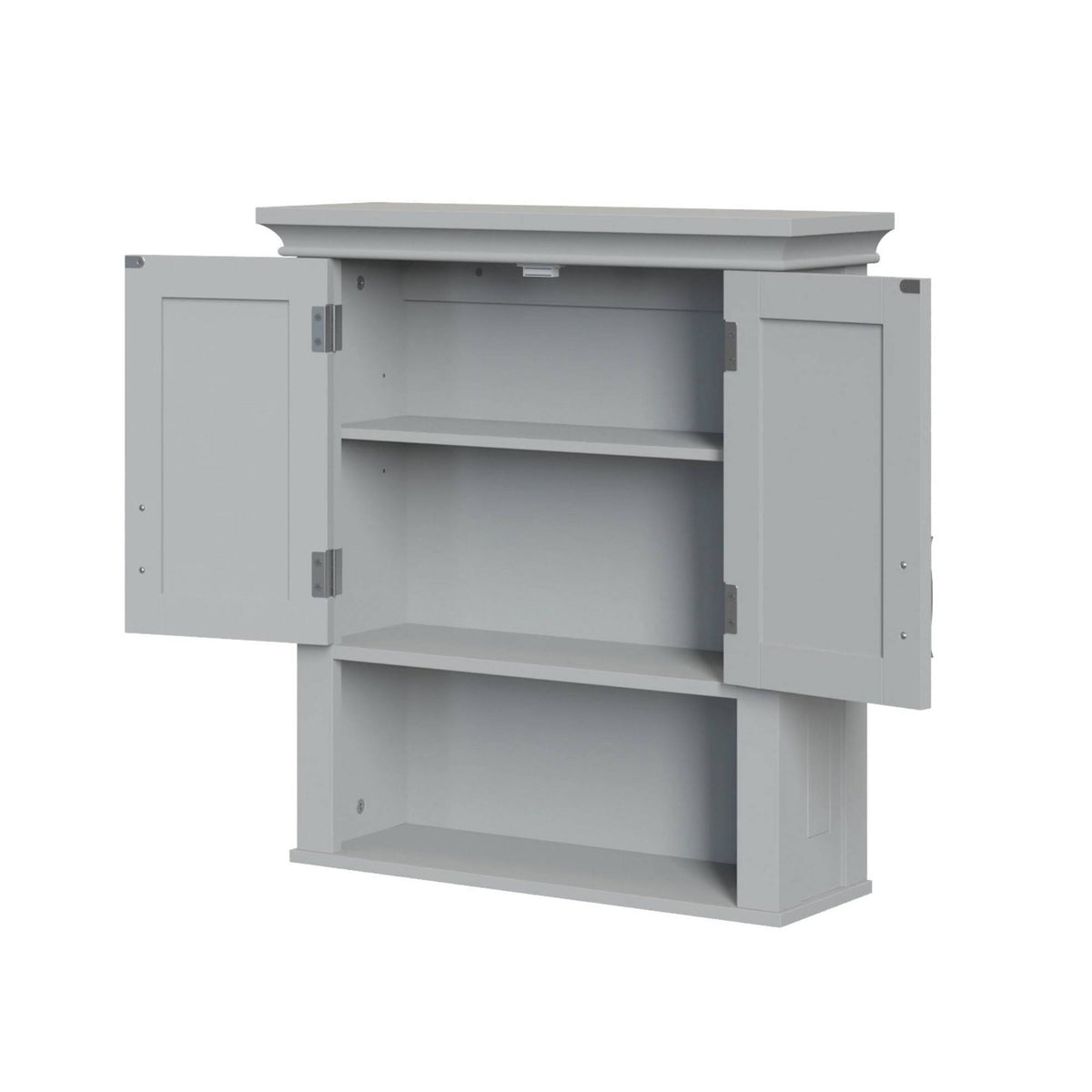 Gray Two Door Wall Cabinet with Open Shelf T4231