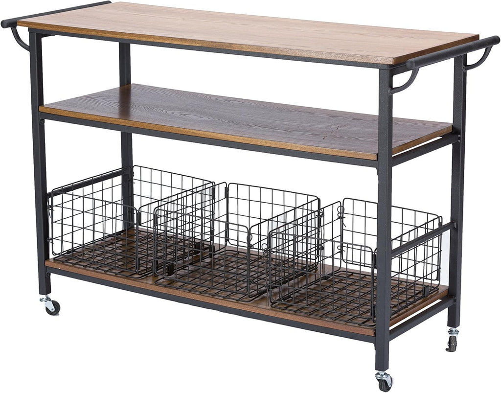 Wood and Metal Kitchen Cart T191064