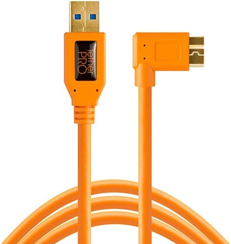 USB 3.0 to Micro-B Right Angle Cable, 15' (4.6m), High-Visibility Orange C811951