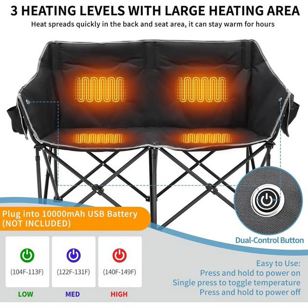 Heated Double Folding Camping Chair D50009