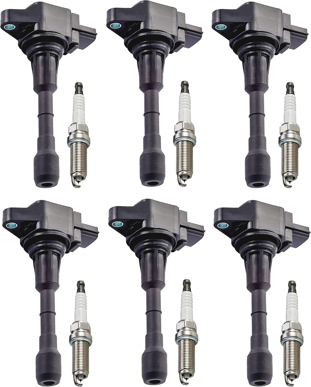Set of 6 Iridium Spark Plug and 6 Ignition Coil Pack Compatible with Nissan Infiniti 3.5L V6 Z184254