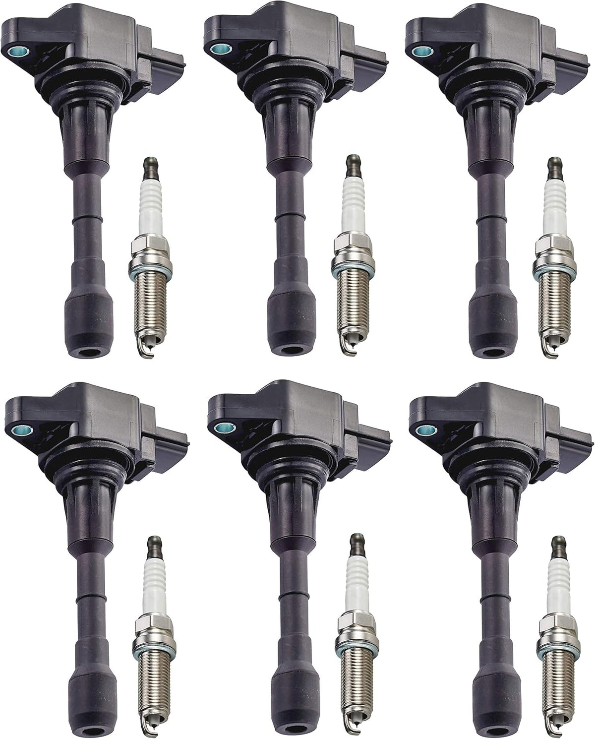 Set of 6 Iridium Spark Plug and 6 Ignition Coil Pack Compatible with Nissan Infiniti 3.5L V6 Z184254