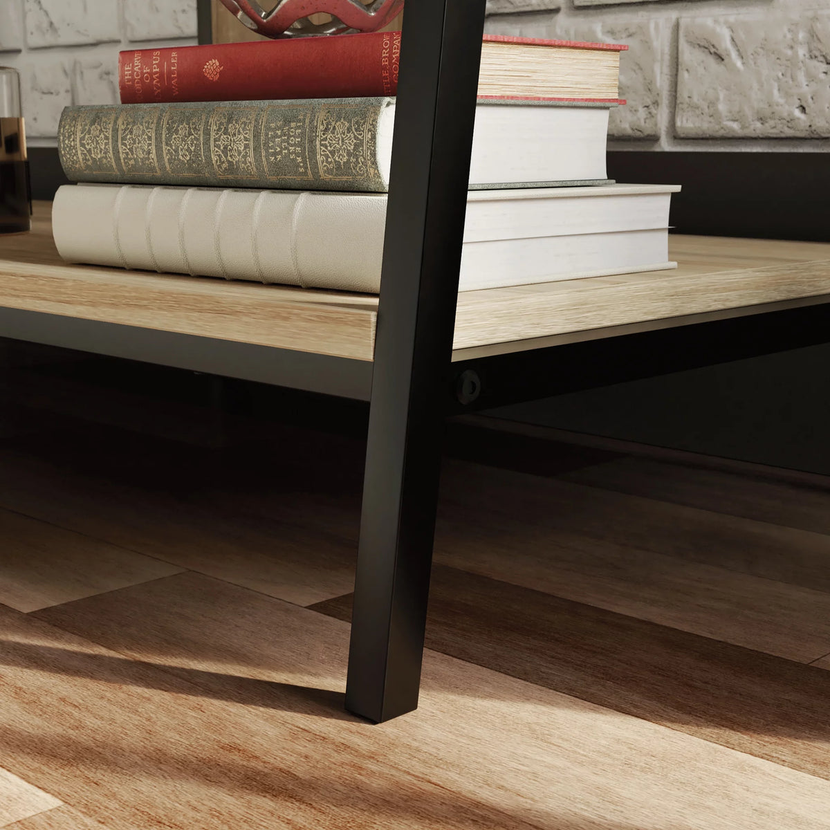 Wood & Metal 2-Shelf TV Stand with Mount A6835