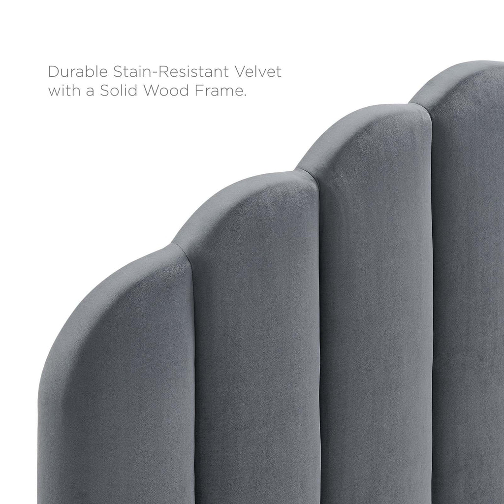 King Size Velvet Dark Grey Headboard V1188