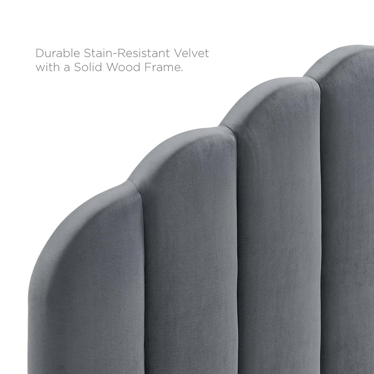 King Size Velvet Dark Grey Headboard V1188