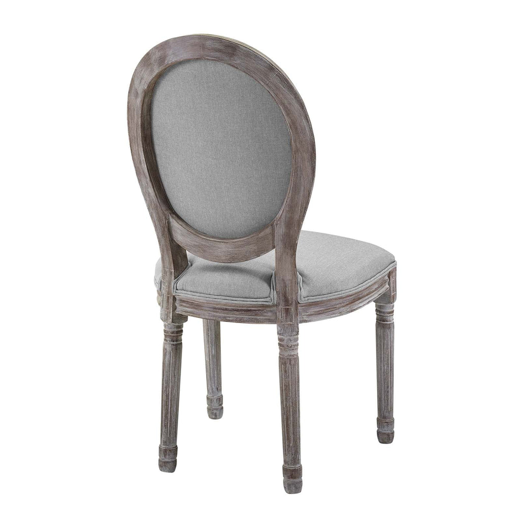 Light Grey Fabric Wood Dining Chair Set of Four Q4559