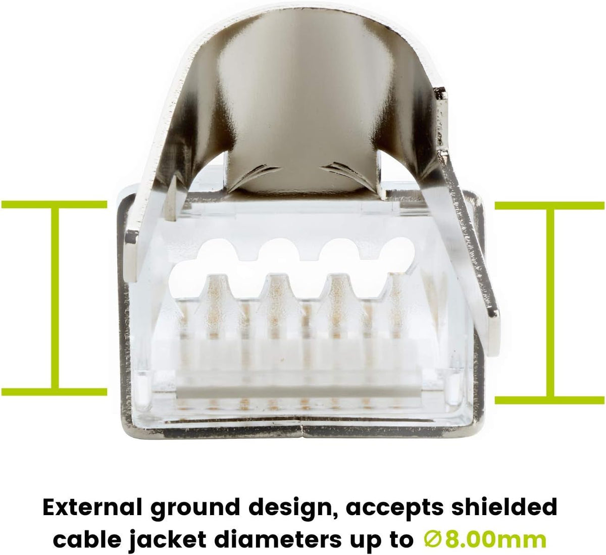 Shielded (STP) RJ45 Modular Plugs, Gold Plated 3 Prong 8P8C, 100 Pieces Z618