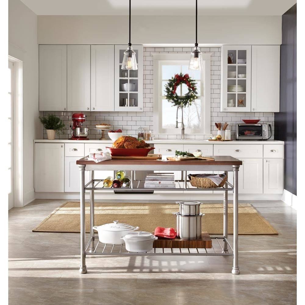 Vintage Caramel 2-Shelf Kitchen Island B8993