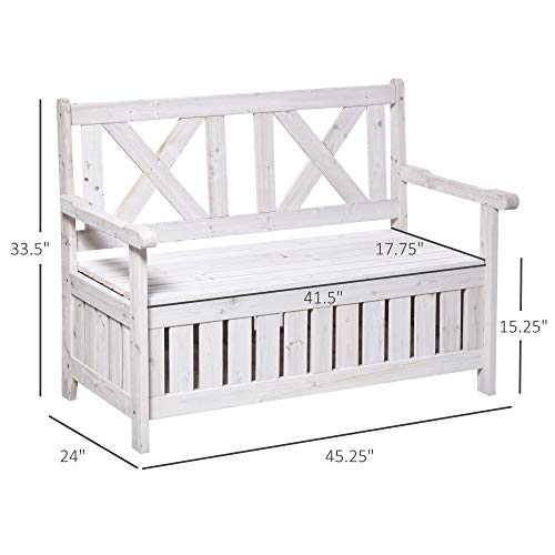 Wooden Storage Bench with Storage Box K31845