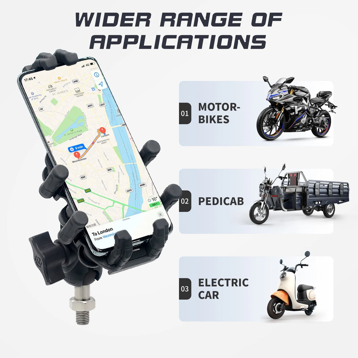 Motorcycle Cell Phone Holder with Vibration Dampener A84530