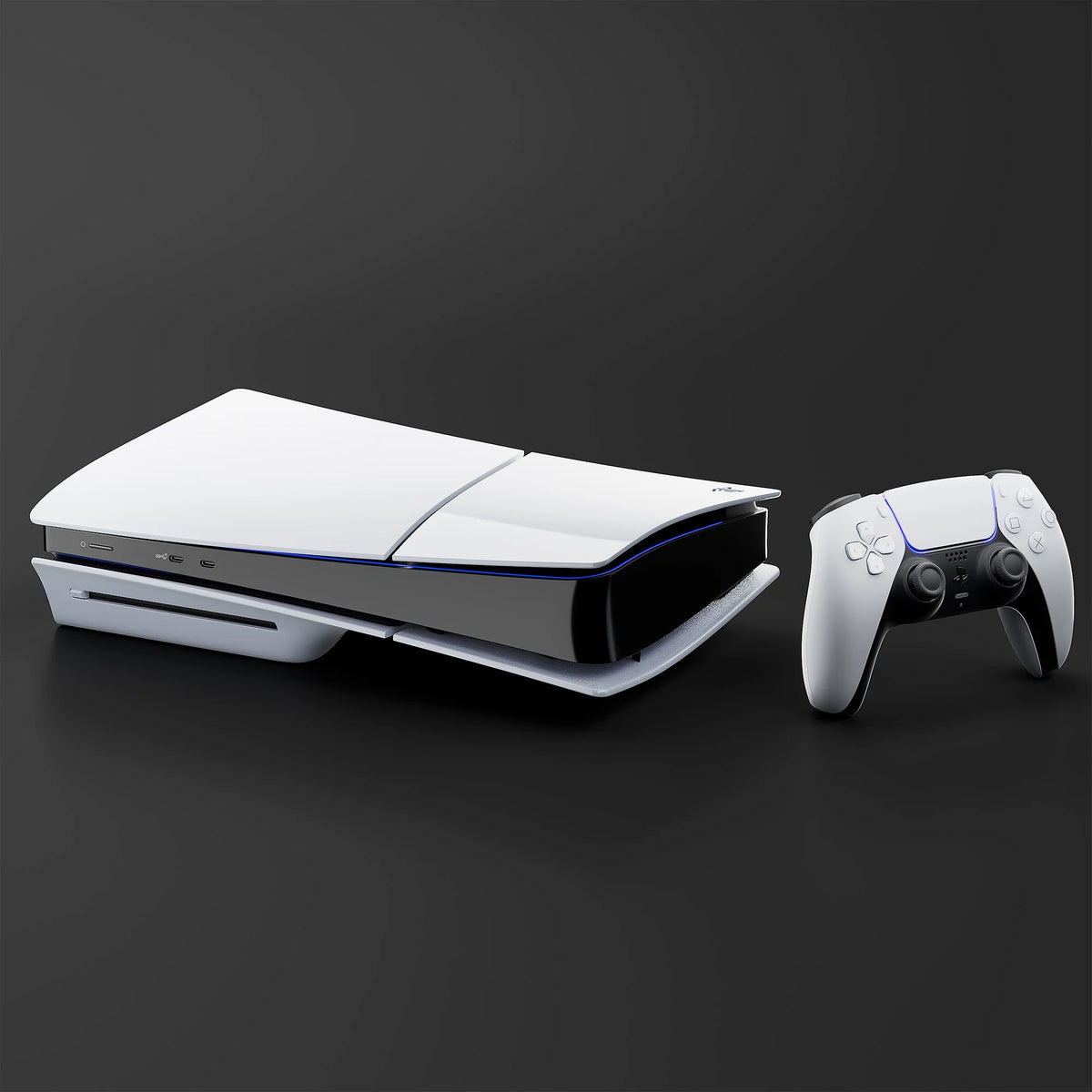 White and Midnight Black PlayStation 5 Disc Edition with Two Controllers M743