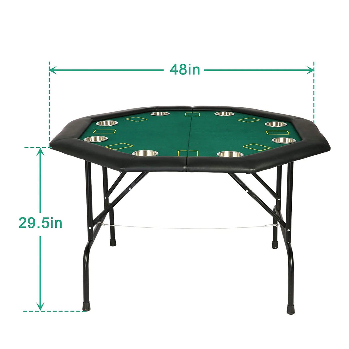 48 Octagon Folding Poker Table with Cup Holder T889