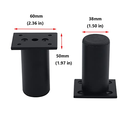 Black Set of 4 Aluminum Alloy Furniture Adjustable Feet O712203