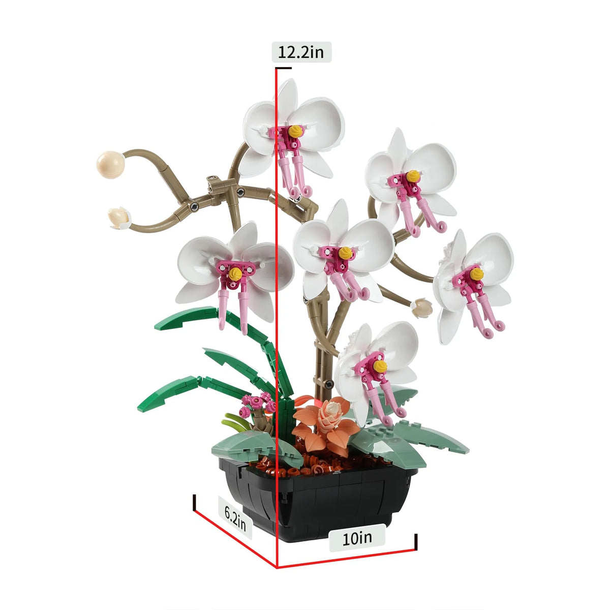 White Orchid Bouquet Building Block Set P80144