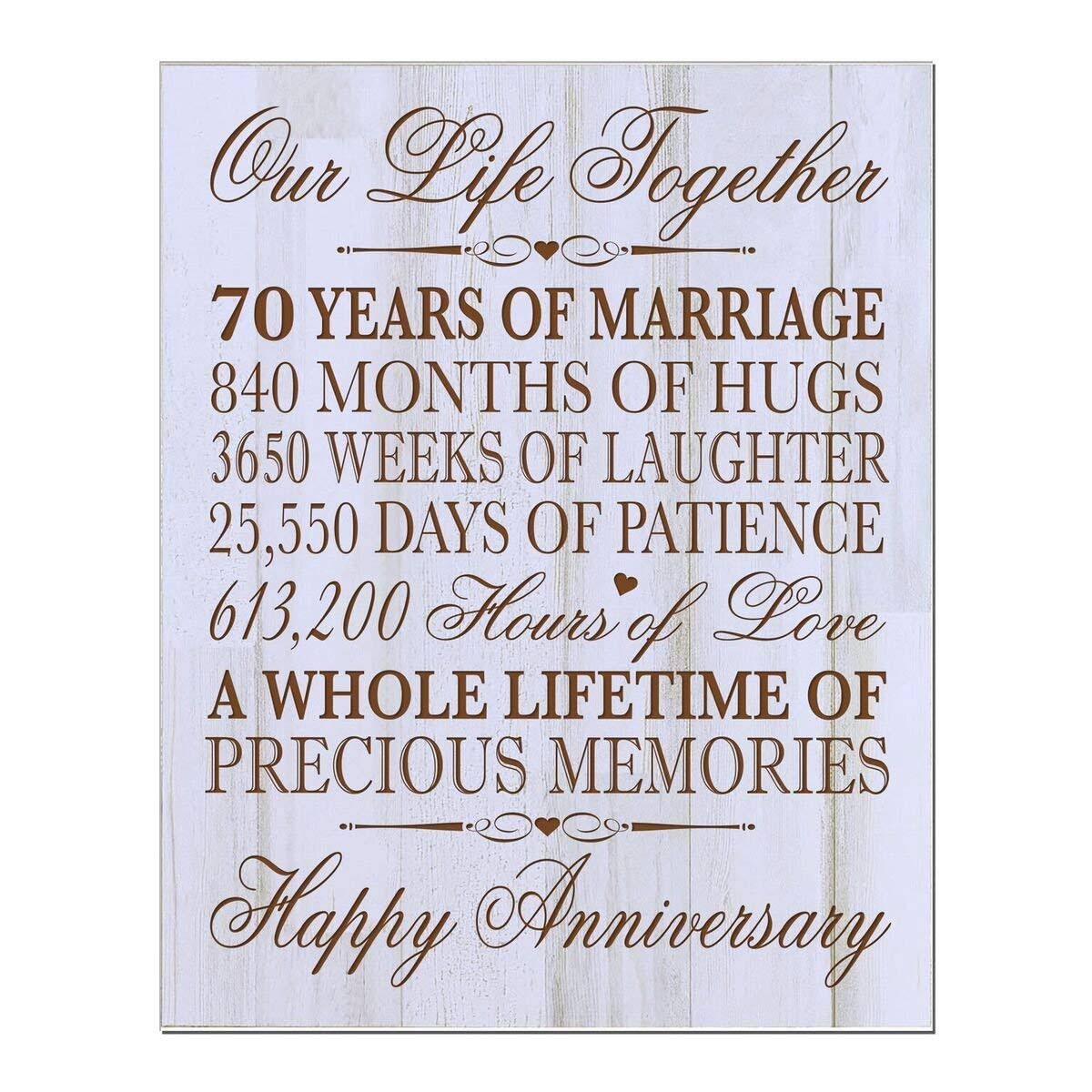70th Wedding Anniversary Wall Plaque T249649