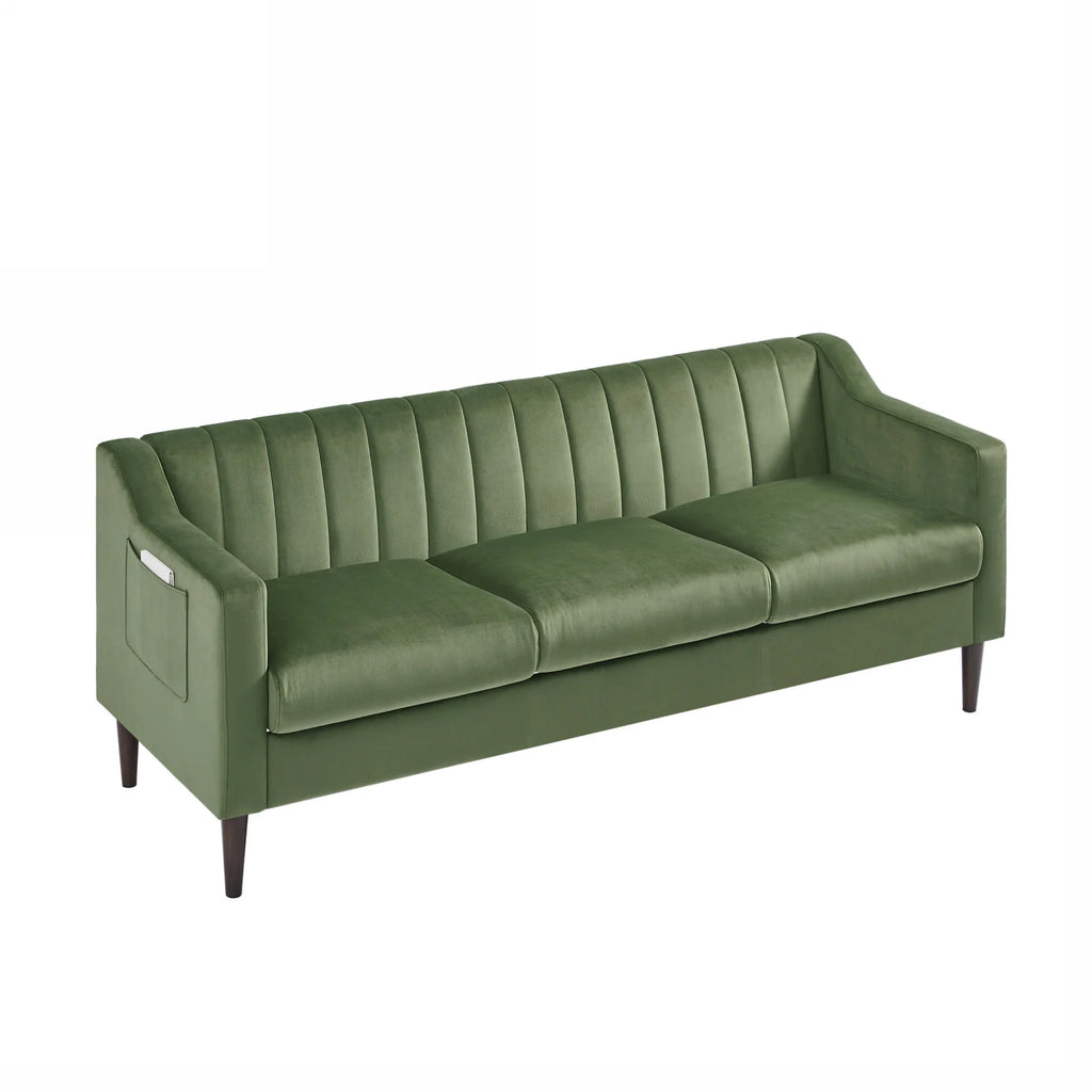 Green Velvet 3 Seats Sofa F169