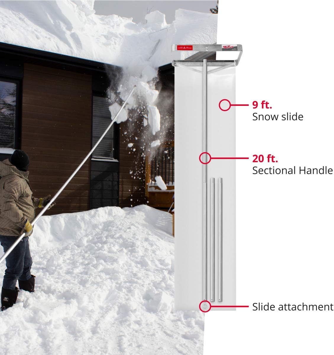 20 ft. Reach Aluminium Roof Snow Removal Tool D629