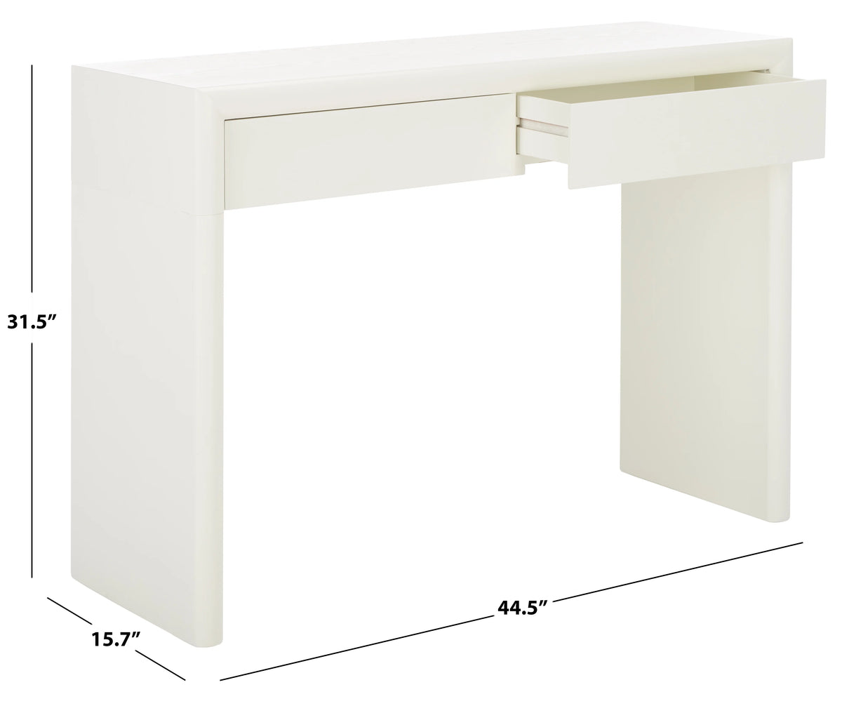 Ivory Wood Console Table with Drawer B51496