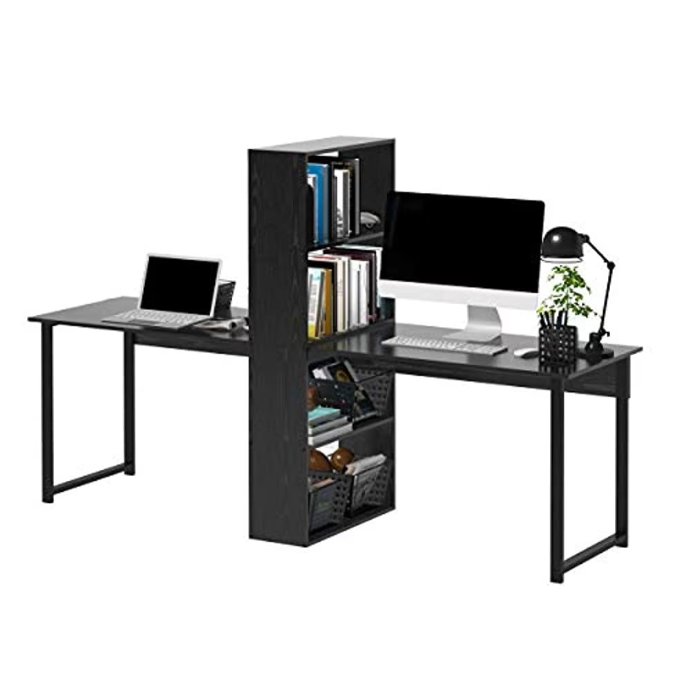 88 Extra Long 2 Person Computer Desk with Storage Shelves K717787