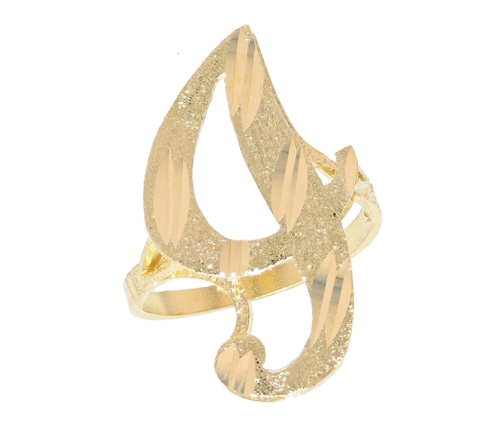 14k Yellow Gold Diamond Cut Initial I Ring G2123