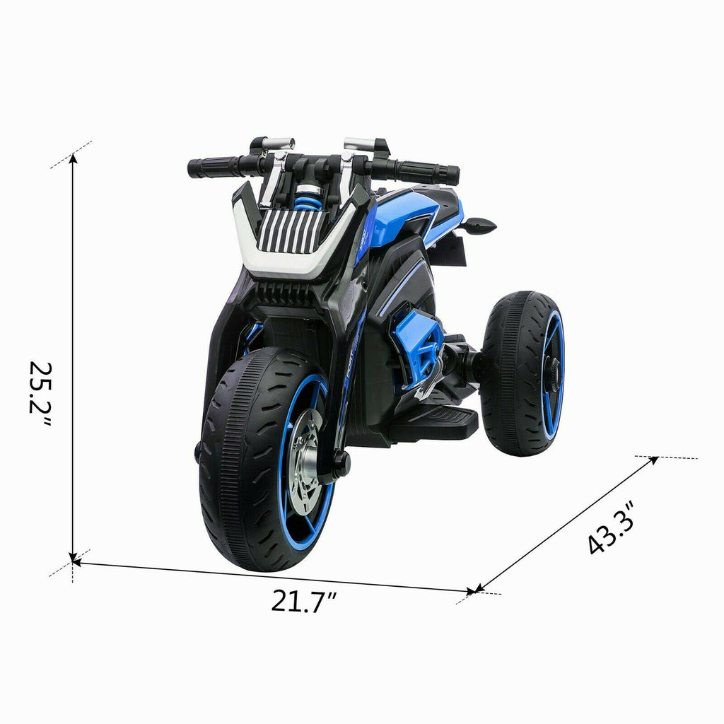 12V Kids Ride on Motorcycle Electric Three-Wheeled Toy Bike Car with MP3 Horns I403086