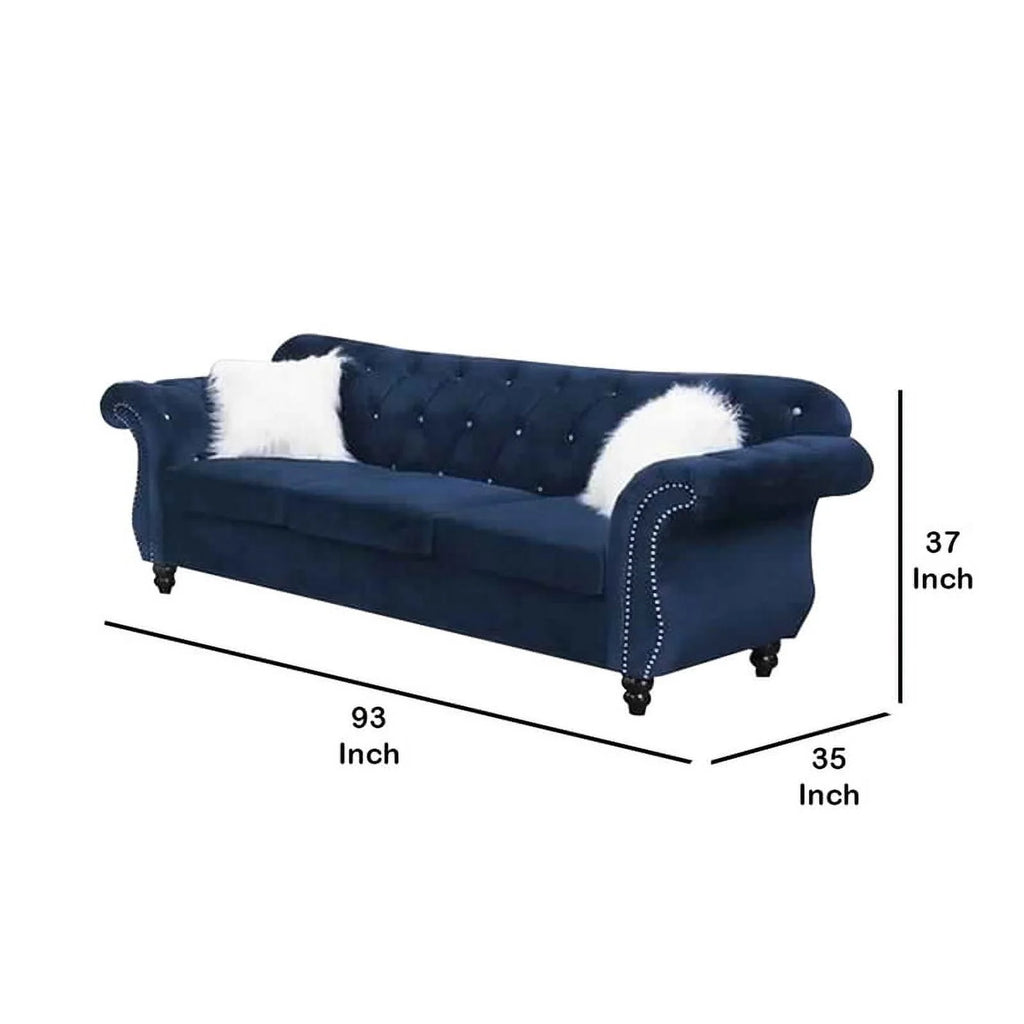 Blue Velvet Sofa E836